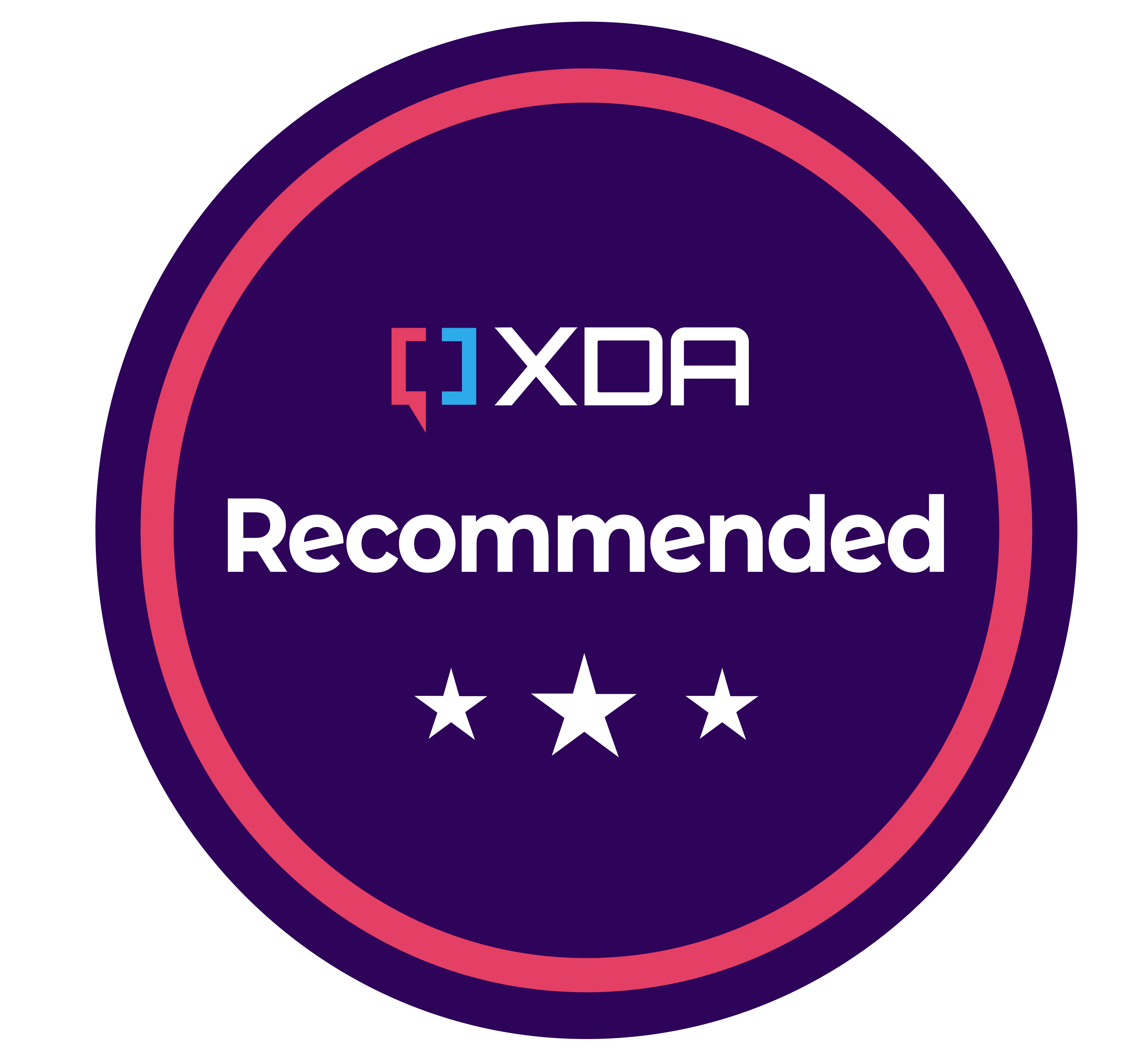Biểu tượng huy hiệu XDA-Reco màu hồng