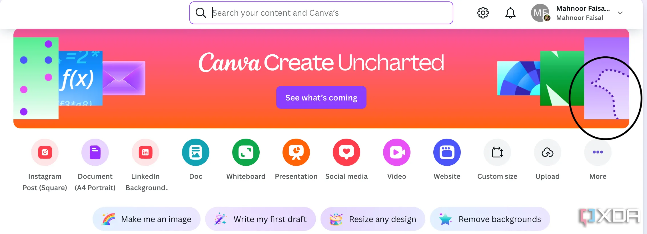 Biểu tượng trên giao diện Canva để truy cập và trải nghiệm các tính năng mới trong Visual Suite 2.0