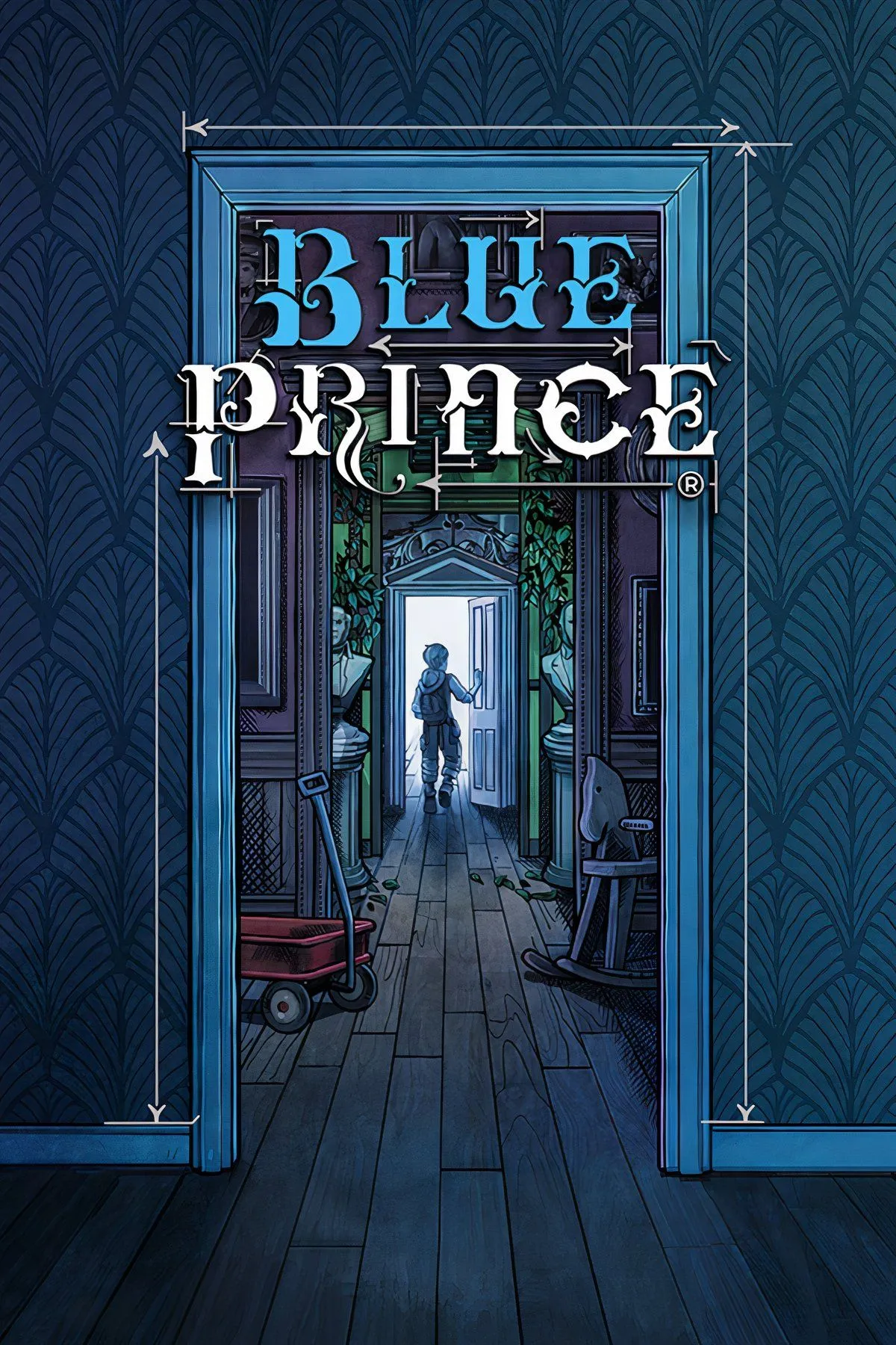 Bộ ảnh ghép gồm các hình ảnh khác nhau từ Blue Prince, một tựa game giải đố phiêu lưu với yếu tố chiến lược