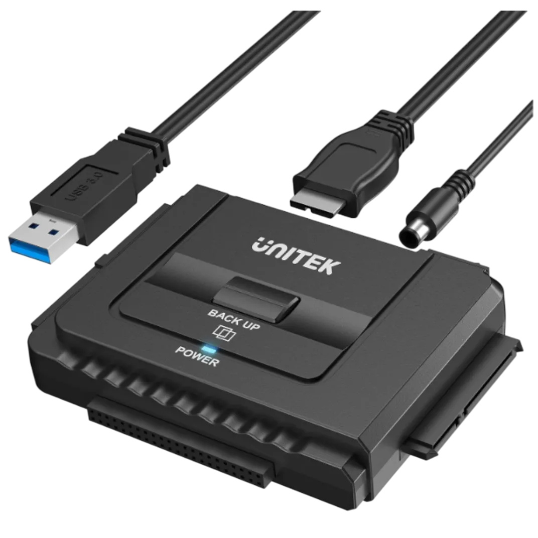 Bộ chuyển đổi Unitek USB 3.0 sang IDE và SATA, phụ kiện cần thiết để biến HDD thành ổ cứng di động