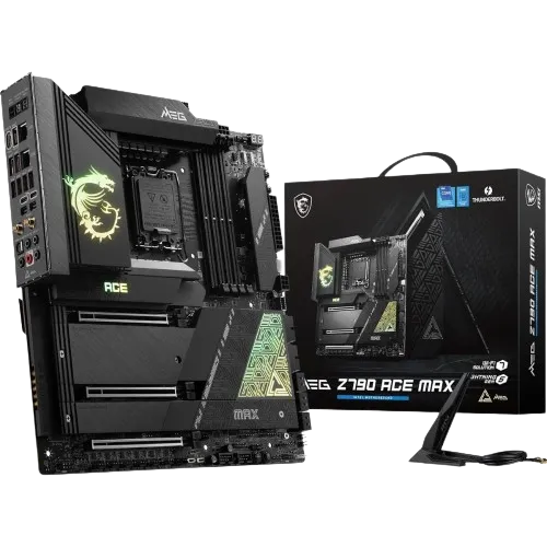 Bo mạch chủ MSI MEG Z790 ACE MAX E-ATX với tản nhiệt VRM lớn và các khe M.2