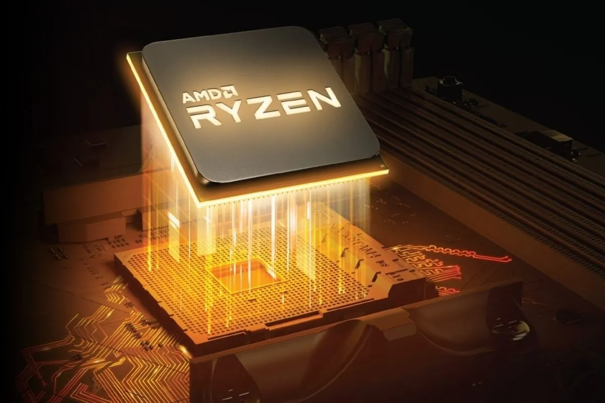 Bộ xử lý AMD Ryzen trên nền tối