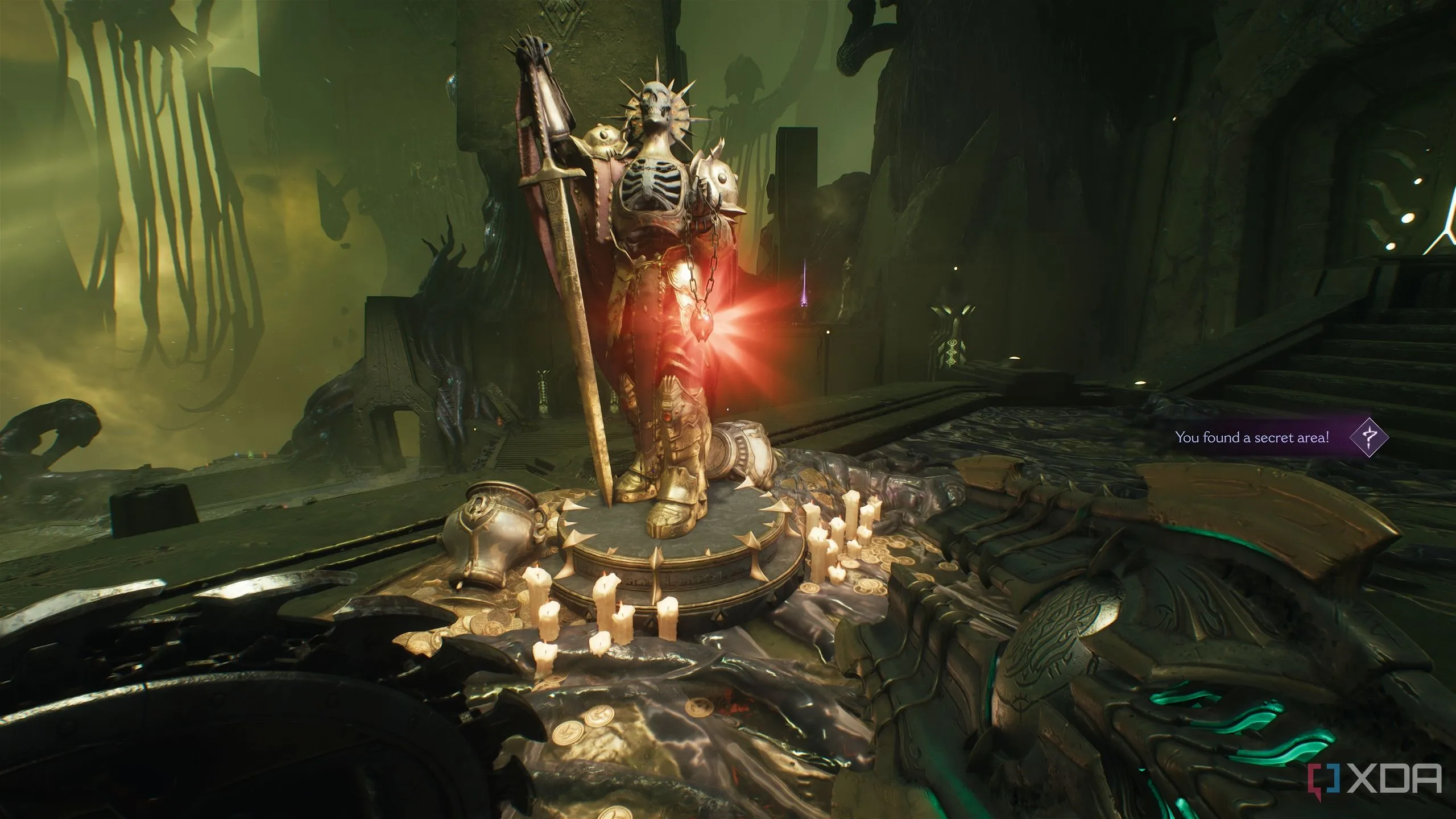 Bức tượng Hồng ngọc đầu tiên trong khu vực bí mật 2 ở chương 15 Doom: The Dark Ages