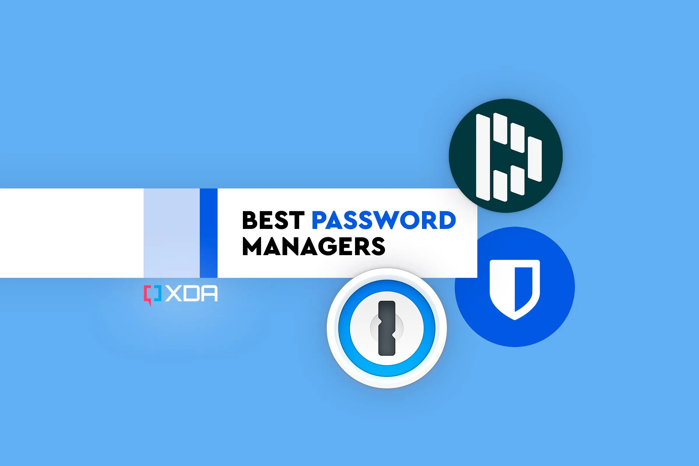 Các biểu tượng logo của những trình quản lý mật khẩu hàng đầu như 1Password, Bitwarden và Dashlane, minh họa cho công cụ bảo mật mật khẩu
