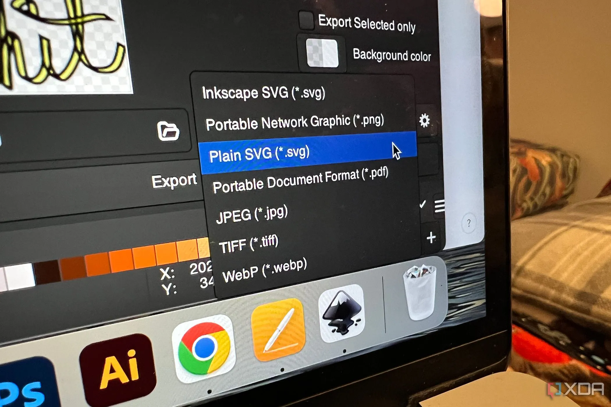 Các định dạng xuất file phổ biến được hỗ trợ bởi Inkscape, bao gồm SVG, PNG và PDF, đảm bảo khả năng tương thích