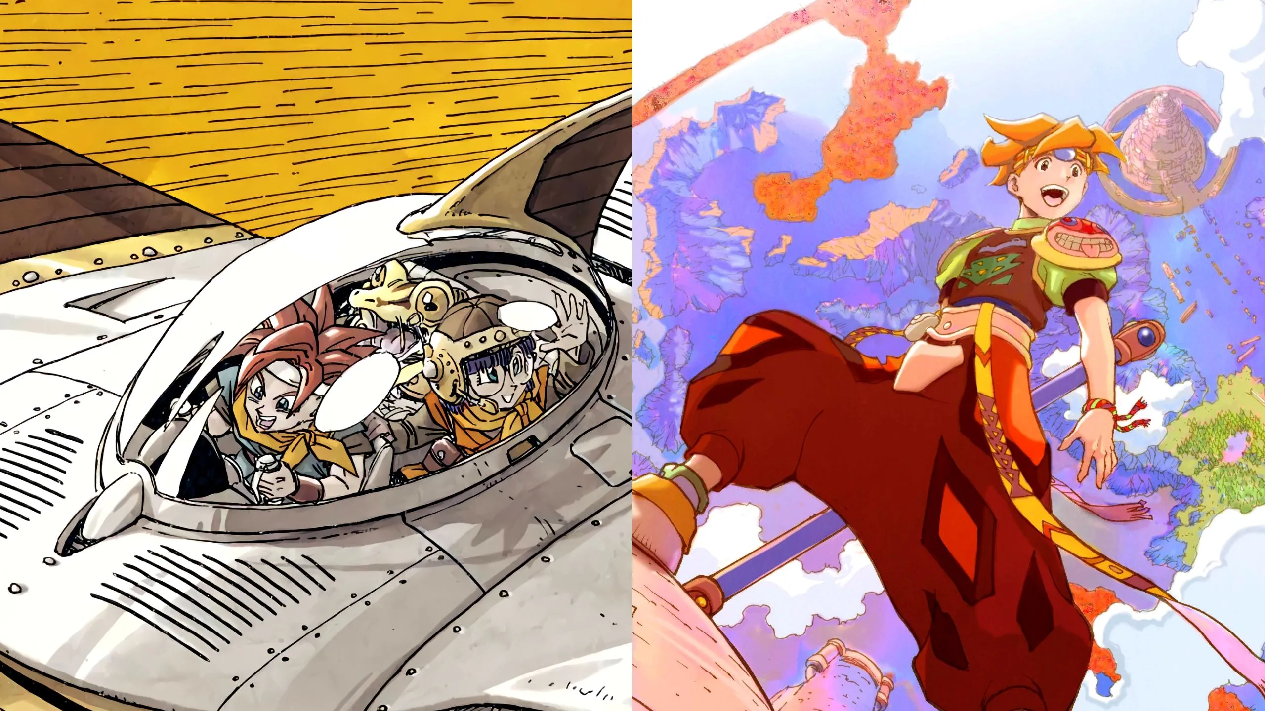 Các game nhập vai 16-bit nổi tiếng trên SNES như Chrono Trigger và Terranigma, minh họa cho sự đa dạng cốt truyện trong game