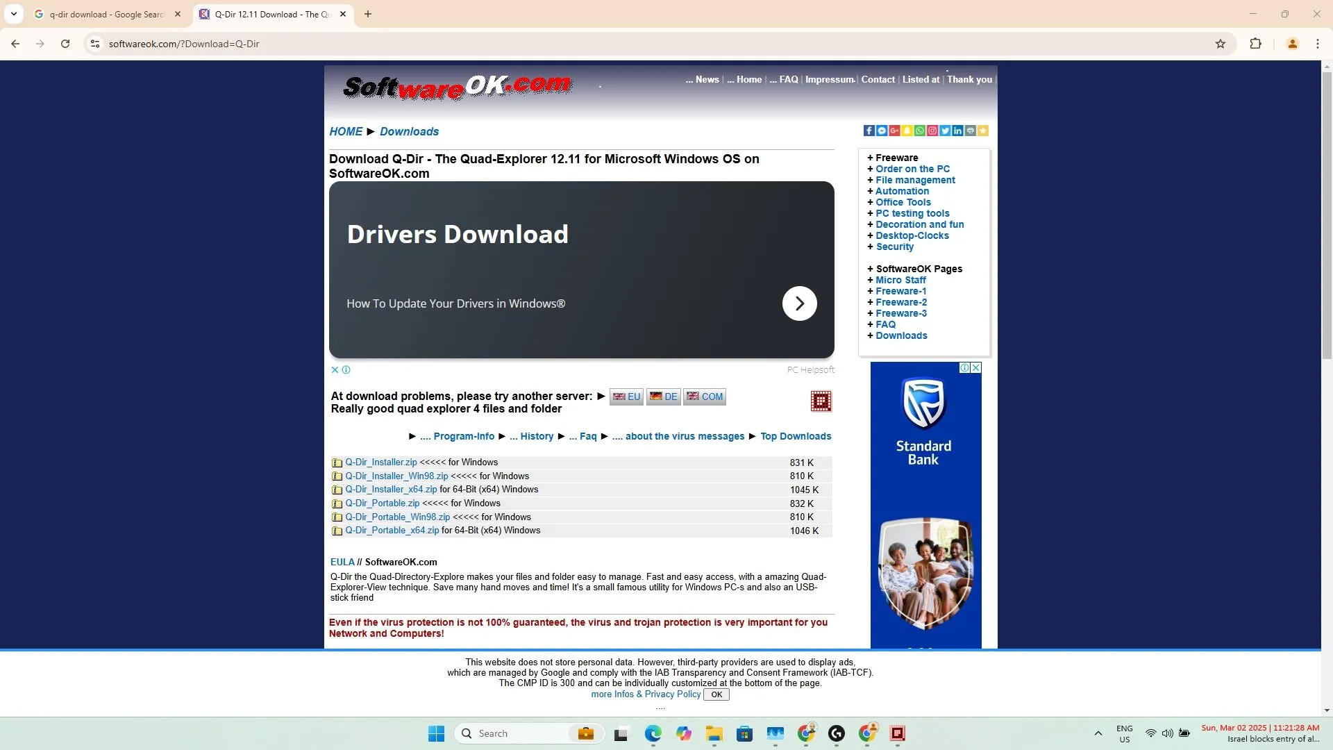 Các phiên bản của phần mềm Q-Dir, minh họa sự đa dạng lựa chọn cho người dùng Windows
