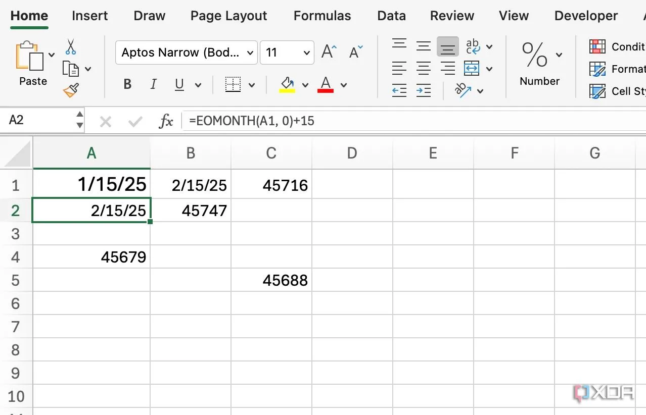 Cách dùng hàm EOMONTH trong Excel để dễ dàng đặt các deadline cuối tháng hoặc xác định ngày báo cáo tài chính cho dự án