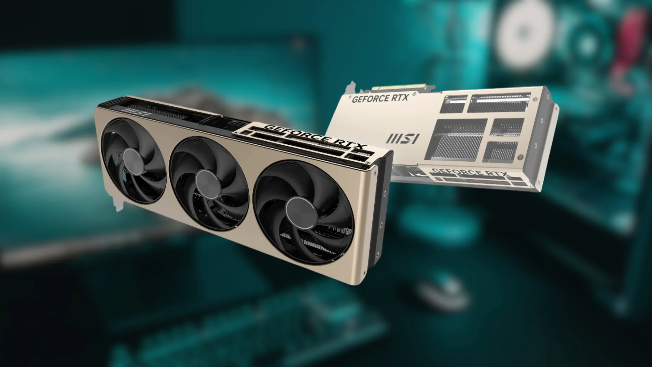 Cận cảnh card đồ họa MSI GeForce RTX 5070 Ti với hệ thống làm mát hiệu quả