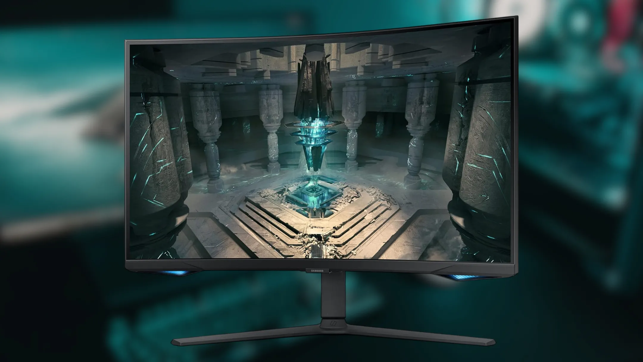 Cận cảnh màn hình Samsung Odyssey G65B 32 inch với thiết kế cong 1000R