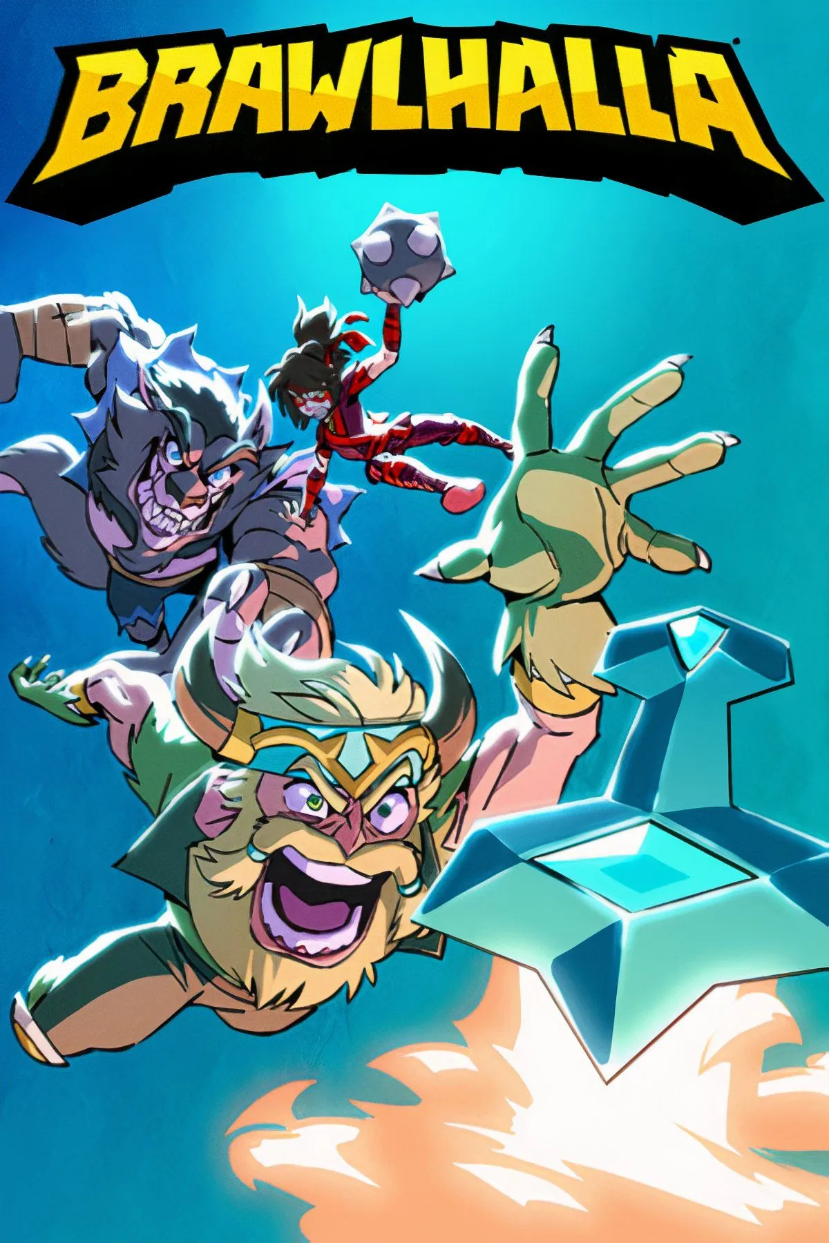 Cảnh chiến đấu kịch tính trong game đối kháng Brawlhalla, game miễn phí cho PC cấu hình nhẹ