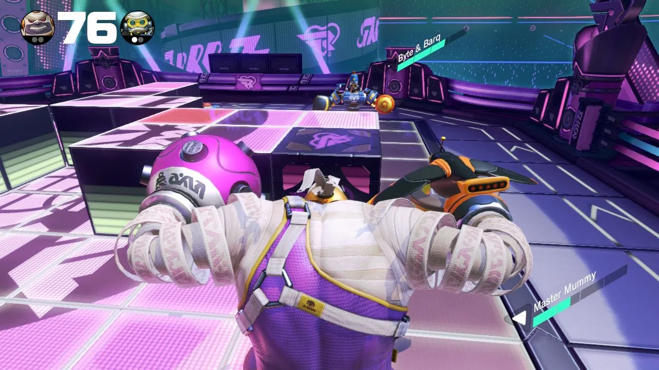 Cảnh chiến đấu sôi động trong ARMS, tựa game đối kháng độc đáo của Nintendo Switch
