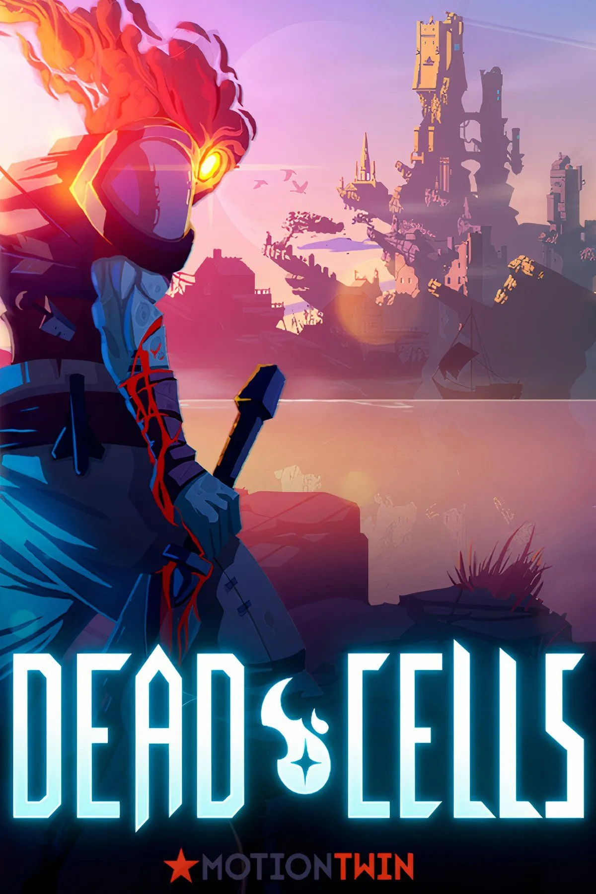 Cảnh chiến đấu trong game Dead Cells với nhân vật đang tấn công quái vật