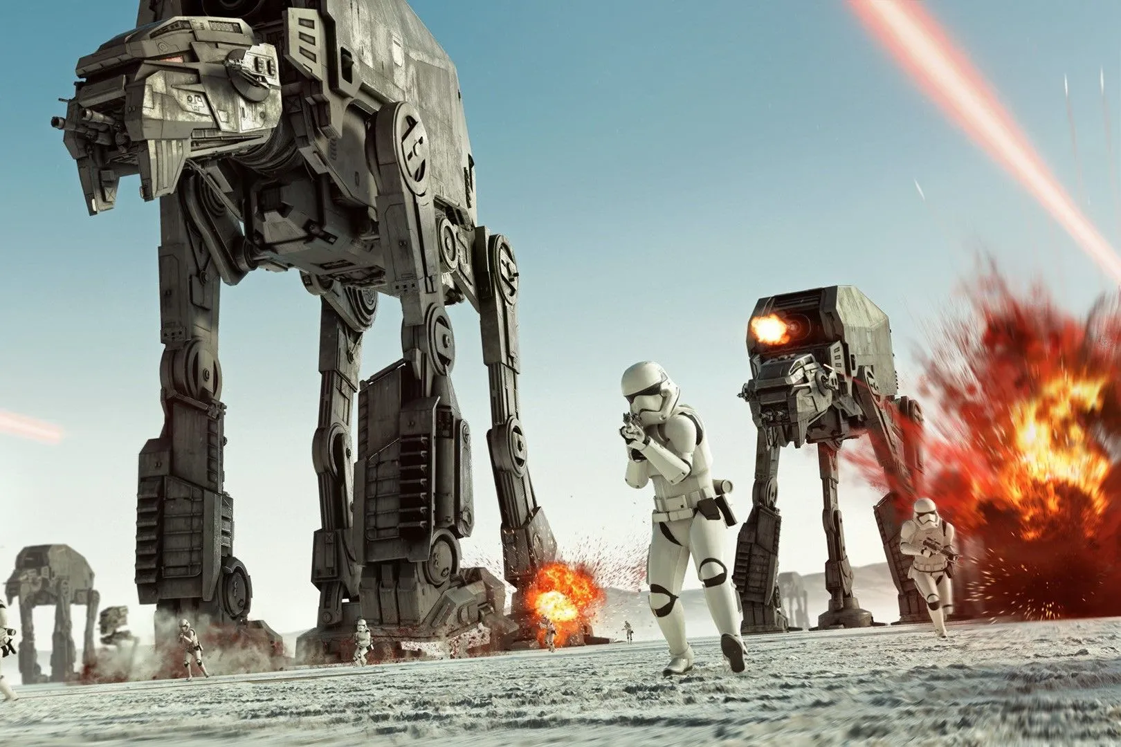 Cảnh chiến đấu trong game Star Wars Battlefront II, minh họa khả năng của GTX 1080 Ti khi chơi các tựa game đồ họa cao ở chế độ rasterization