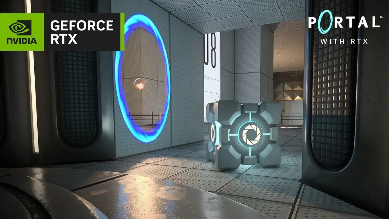 Cảnh game Portal được nâng cấp đồ họa ấn tượng với công nghệ RTX Remix, thể hiện tiềm năng mod game.