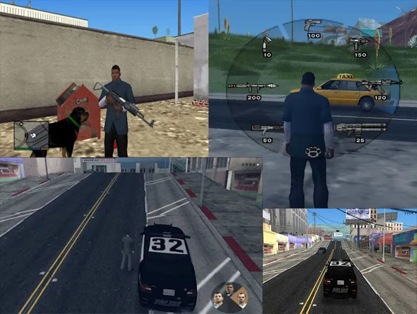 Cảnh gameplay của bản mod Grand Theft Auto V Legacy trên PS2