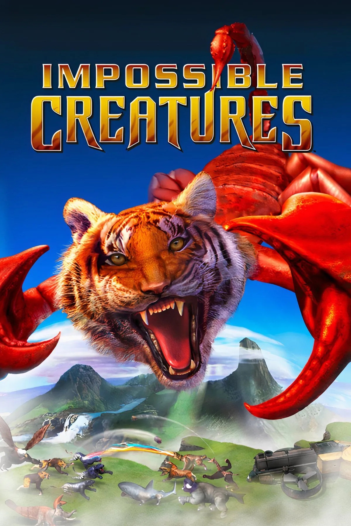 Cảnh gameplay của Impossible Creatures, hiển thị các sinh vật lai độc đáo