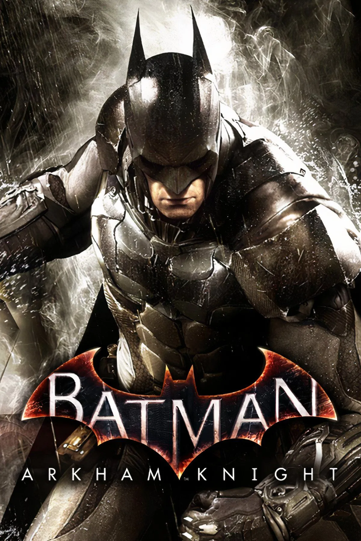 Cảnh hỗn loạn trong Batman Arkham Knight trên PC với đồ họa lỗi và khung hình giật.