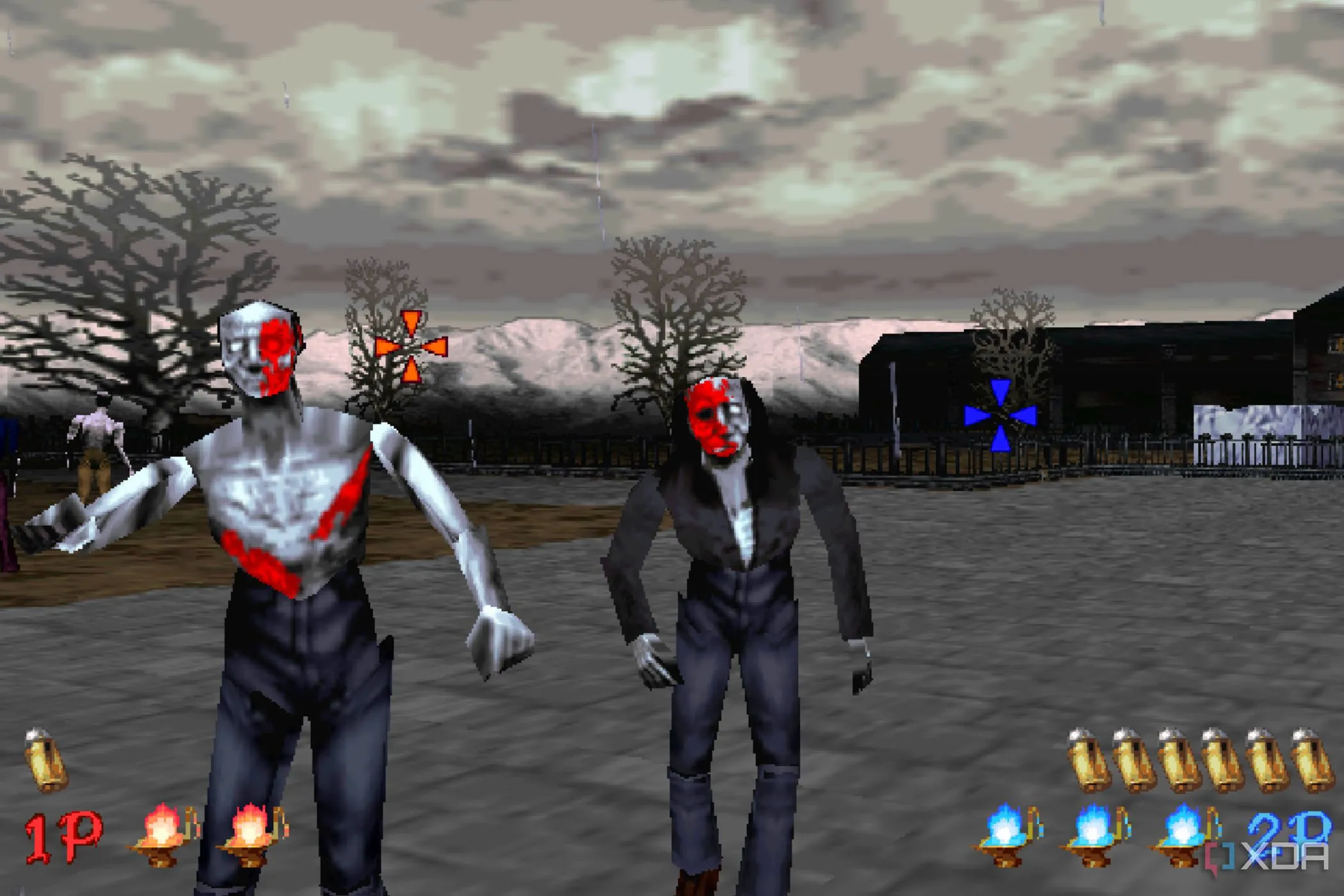 Cảnh mở đầu nhiệm vụ trong game The House of the Dead, hiển thị nhân vật chính và môi trường tối tăm, rùng rợn
