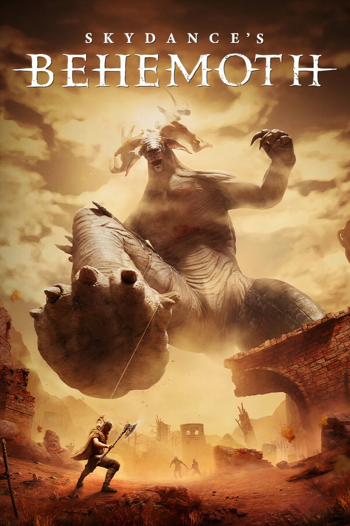 Cảnh quái vật Behemoth khổng lồ trong game VR Skydance's Behemoth, thể hiện quy mô và độ thử thách của trận chiến