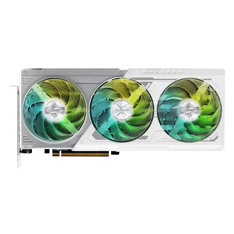 Card đồ họa ASRock Radeon RX 9070 XT Steel Legend, đại diện cho GPU tầm trung/cao cấp để nâng cấp hiệu suất gaming
