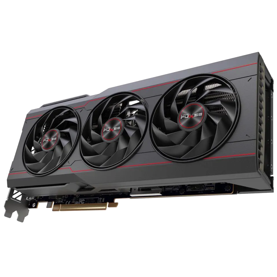 Card đồ họa Sapphire Pulse Radeon RX 7900 XTX với thiết kế tản nhiệt ba quạt mạnh mẽ