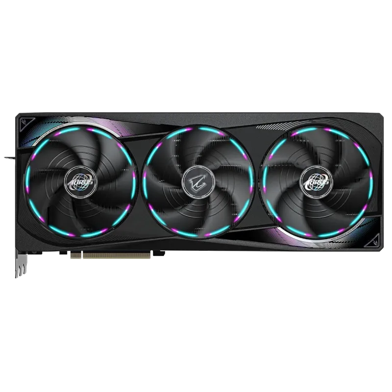 Card màn hình Gigabyte Aorus GeForce RTX 5070 Ti Master với đèn RGB bắt mắt
