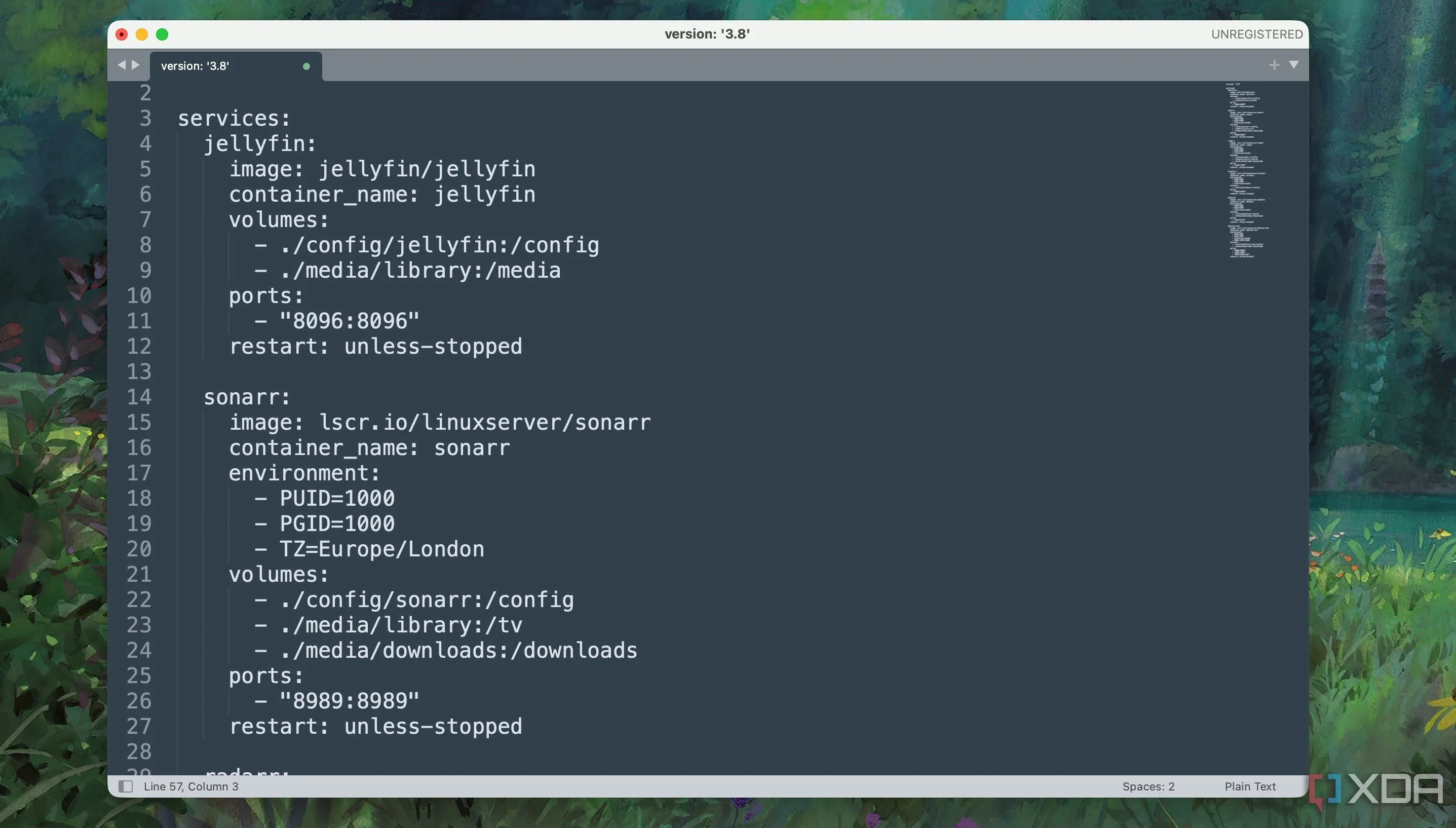 Cấu hình file YAML cho Docker Compose để triển khai ứng dụng tự host