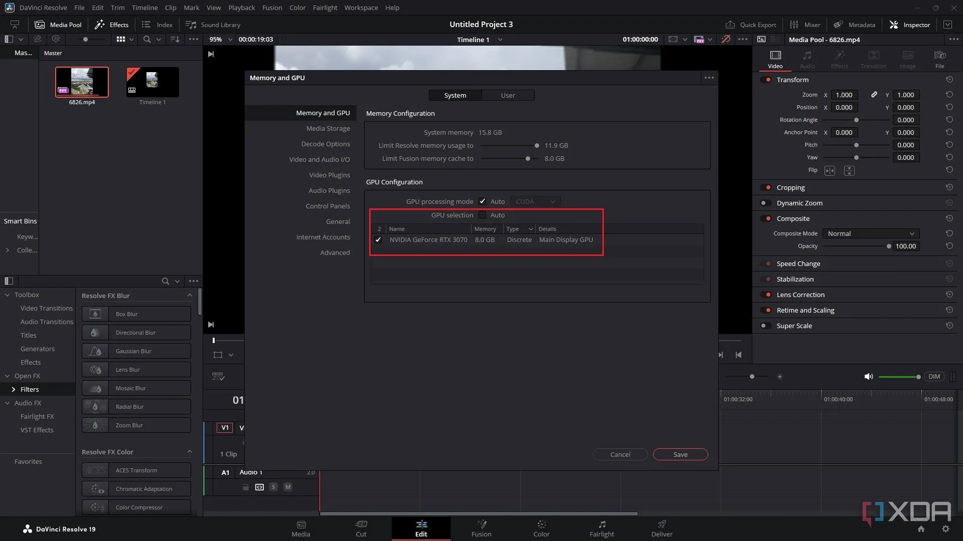 Cấu hình và chọn GPU rời trong DaVinci Resolve để tối ưu khả năng xử lý đồ họa