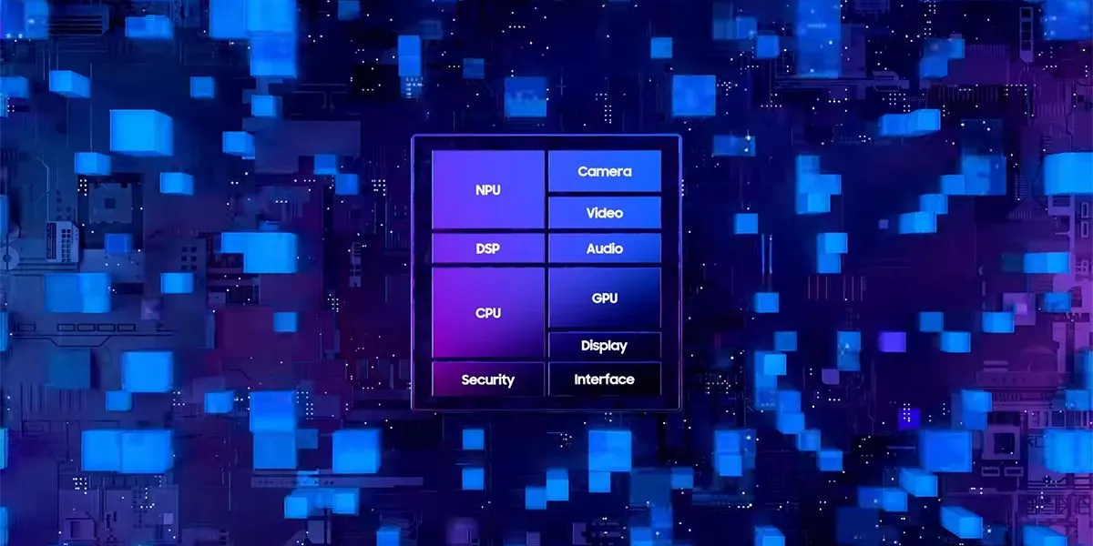 Cấu trúc bên trong của bộ xử lý Samsung Exynos, minh họa các thành phần liên kết trong thiết kế chip