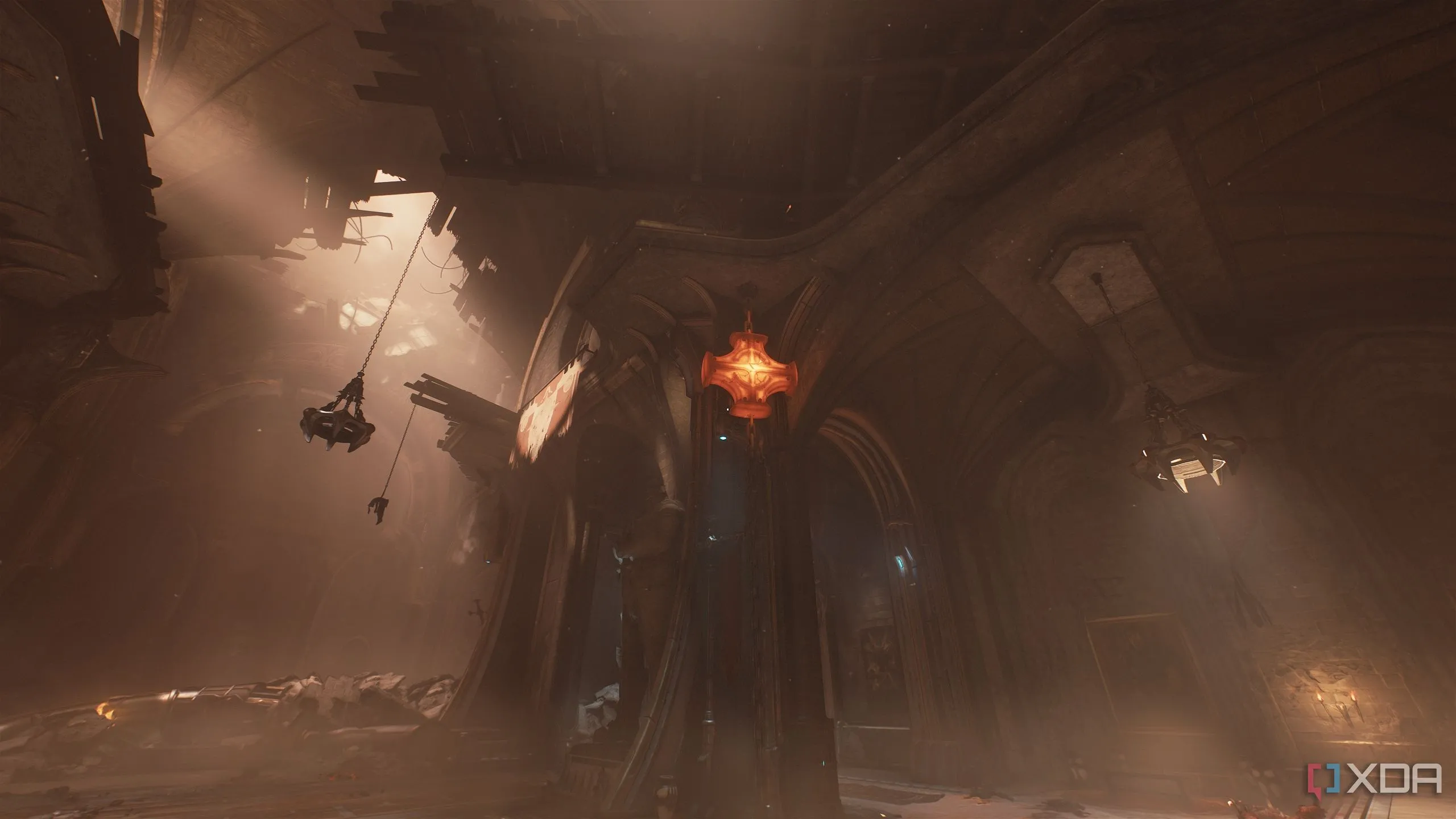 Cây thánh giá kim loại đang nóng chảy trong đấu trường Revenant đầu tiên ở Doom The Dark Ages