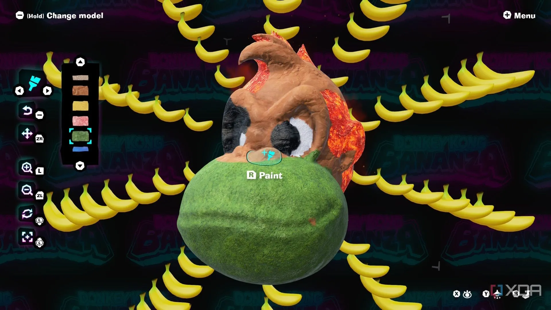 Chế độ Artist Mode của Donkey Kong Bananza cho phép người chơi thỏa sức sáng tạo nghệ thuật.