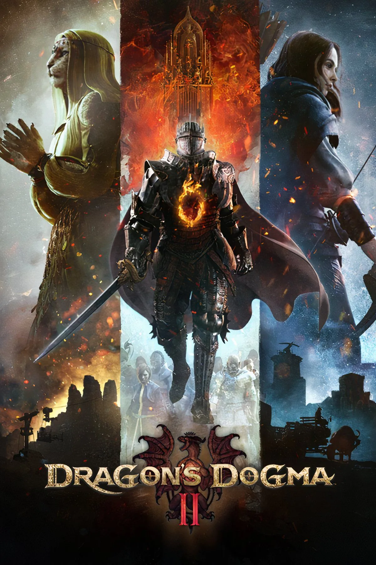 Chiến binh Arisen cùng Pawns đối đầu với quái vật khổng lồ trong Dragon's Dogma 2