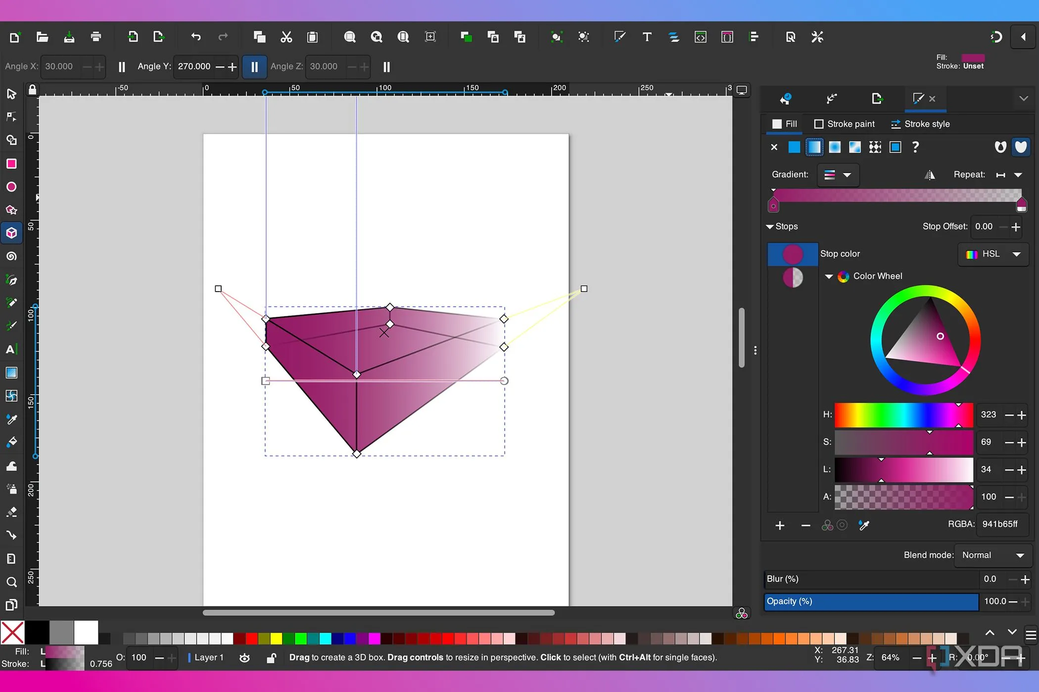 Công cụ tạo hình 3D trong Inkscape, hỗ trợ vẽ kỹ thuật với độ chính xác cao