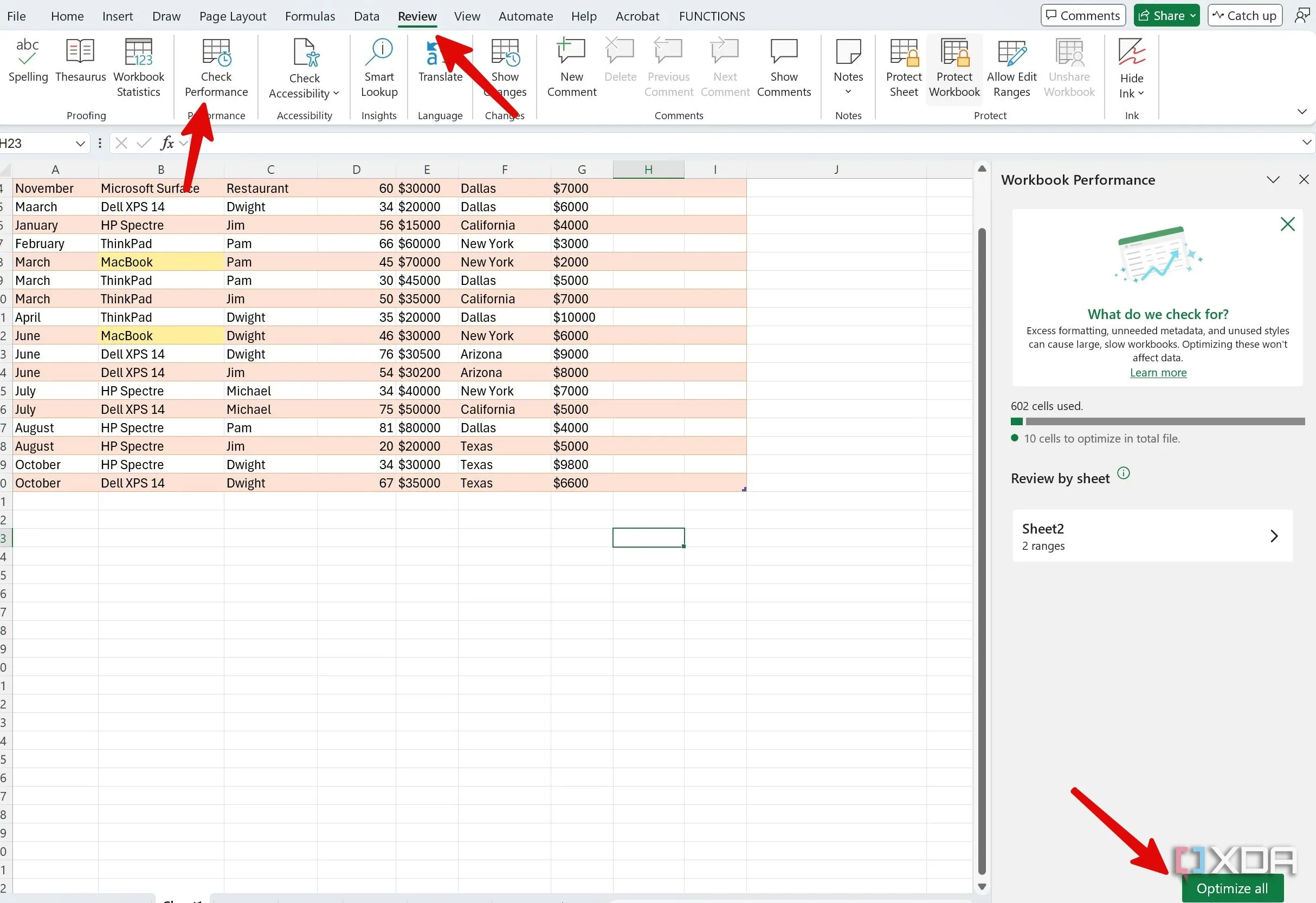 Công cụ tối ưu hóa workbook Excel
