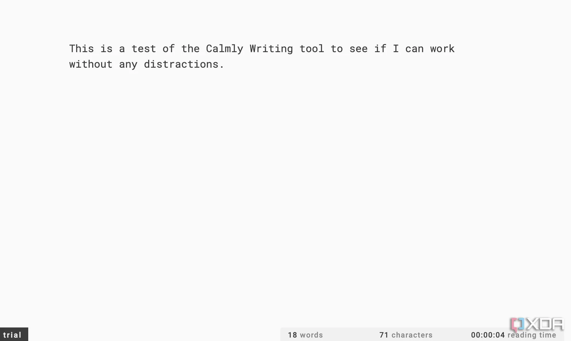 Công cụ viết Calmly Writer với giao diện tập trung và ít xao nhãng