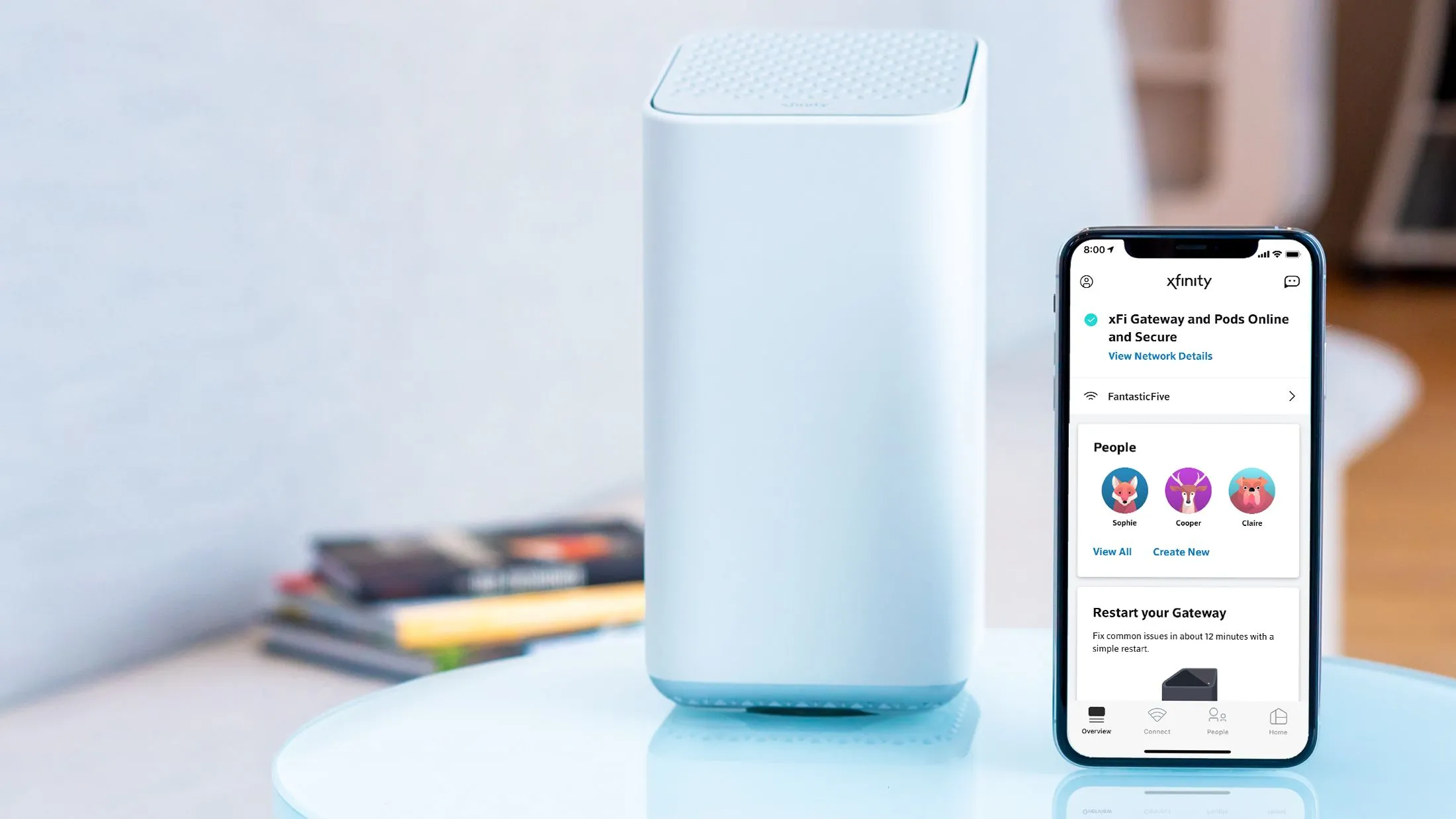 Cổng Internet Xfinity XFi và ứng dụng điều khiển, minh họa hạ tầng ISP