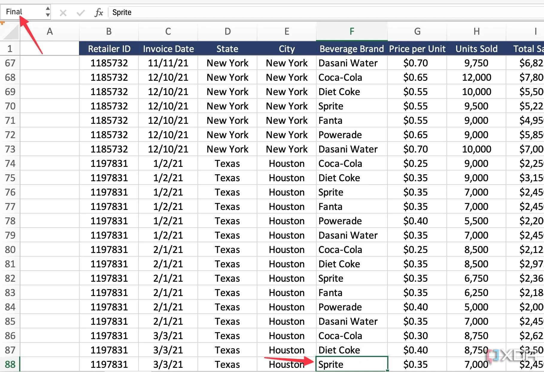 Đánh dấu ô trong Excel bằng cách đổi tên ô để dễ dàng truy cập