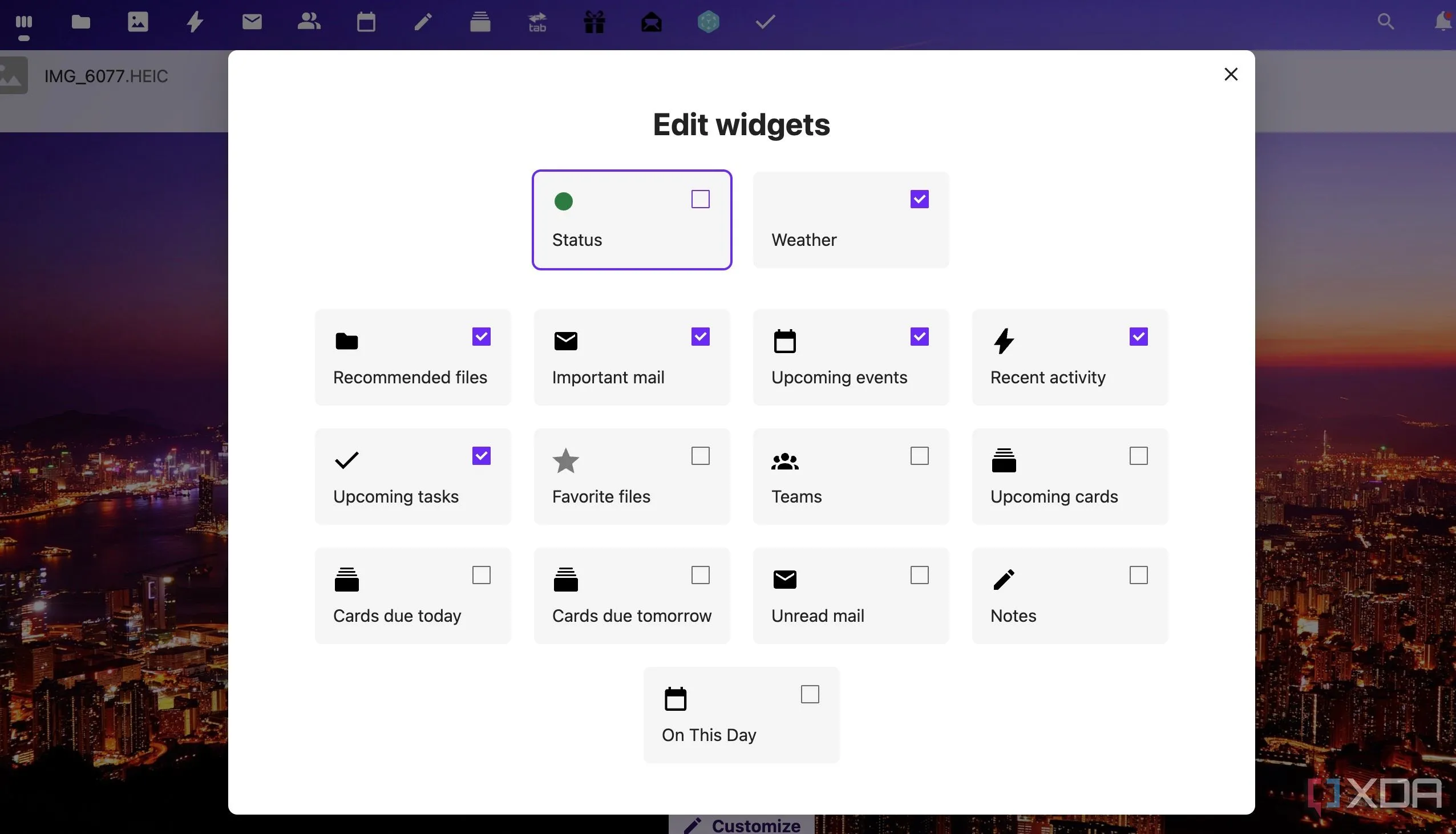 Dashboard Nextcloud với các widget tùy chỉnh mang lại trải nghiệm trực quan