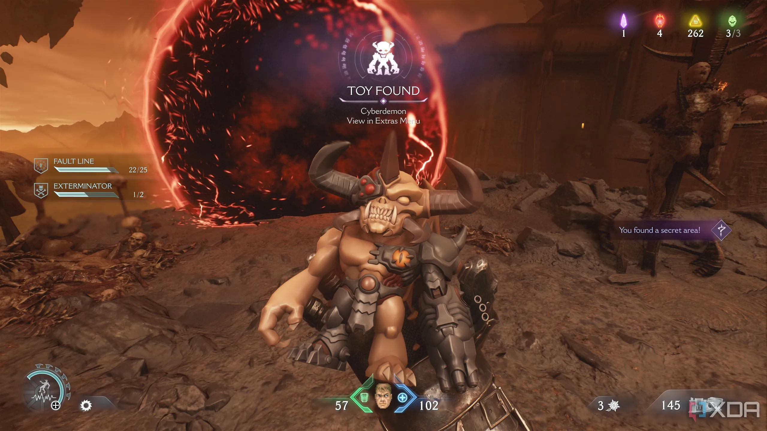 Đồ chơi Cyberdemon, một vật phẩm sưu tầm dễ thương trong Doom: The Dark Ages Chương 10.
