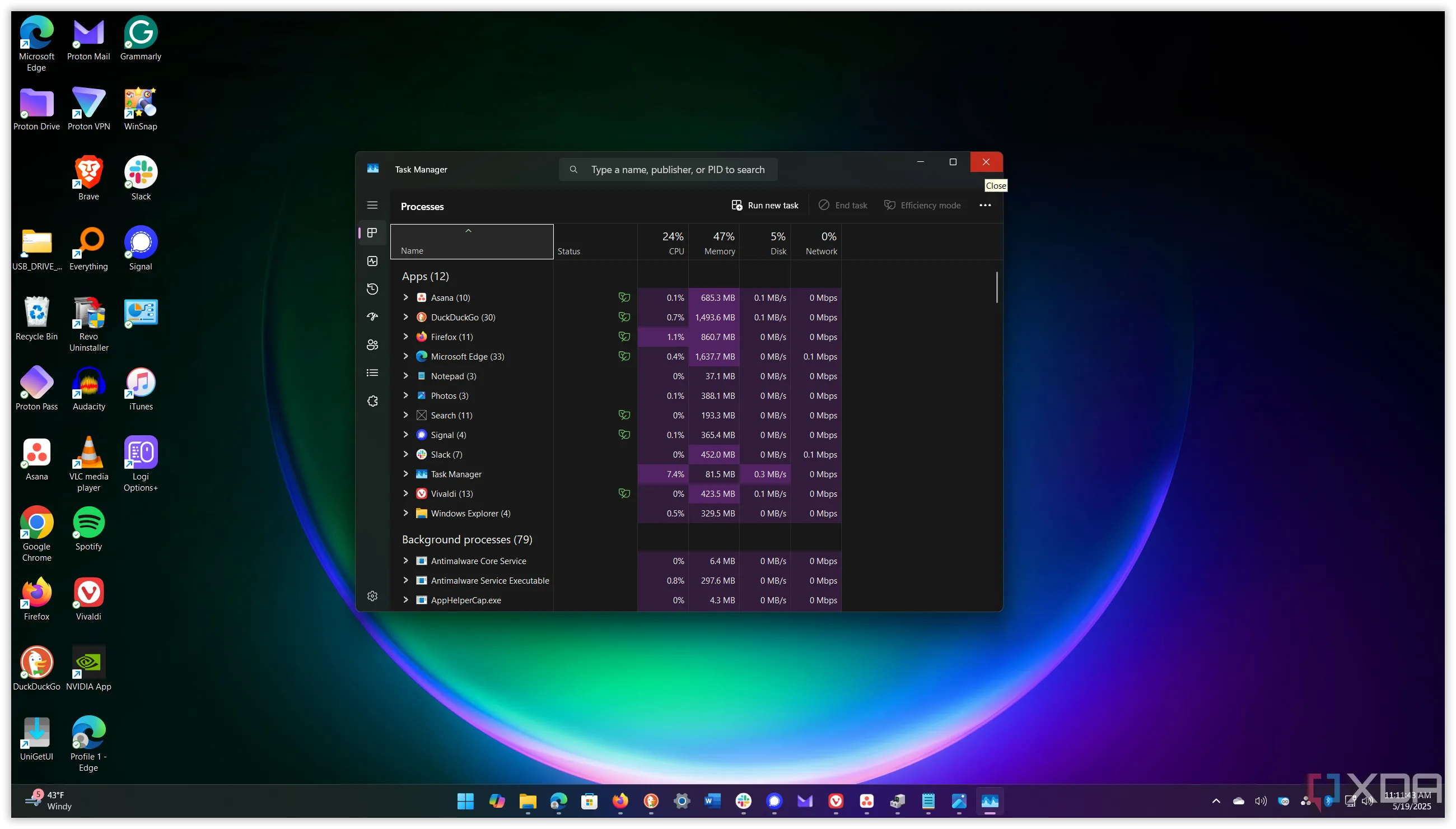 Đóng ứng dụng Trình quản lý tác vụ bằng Alt + F4 trên Windows 11