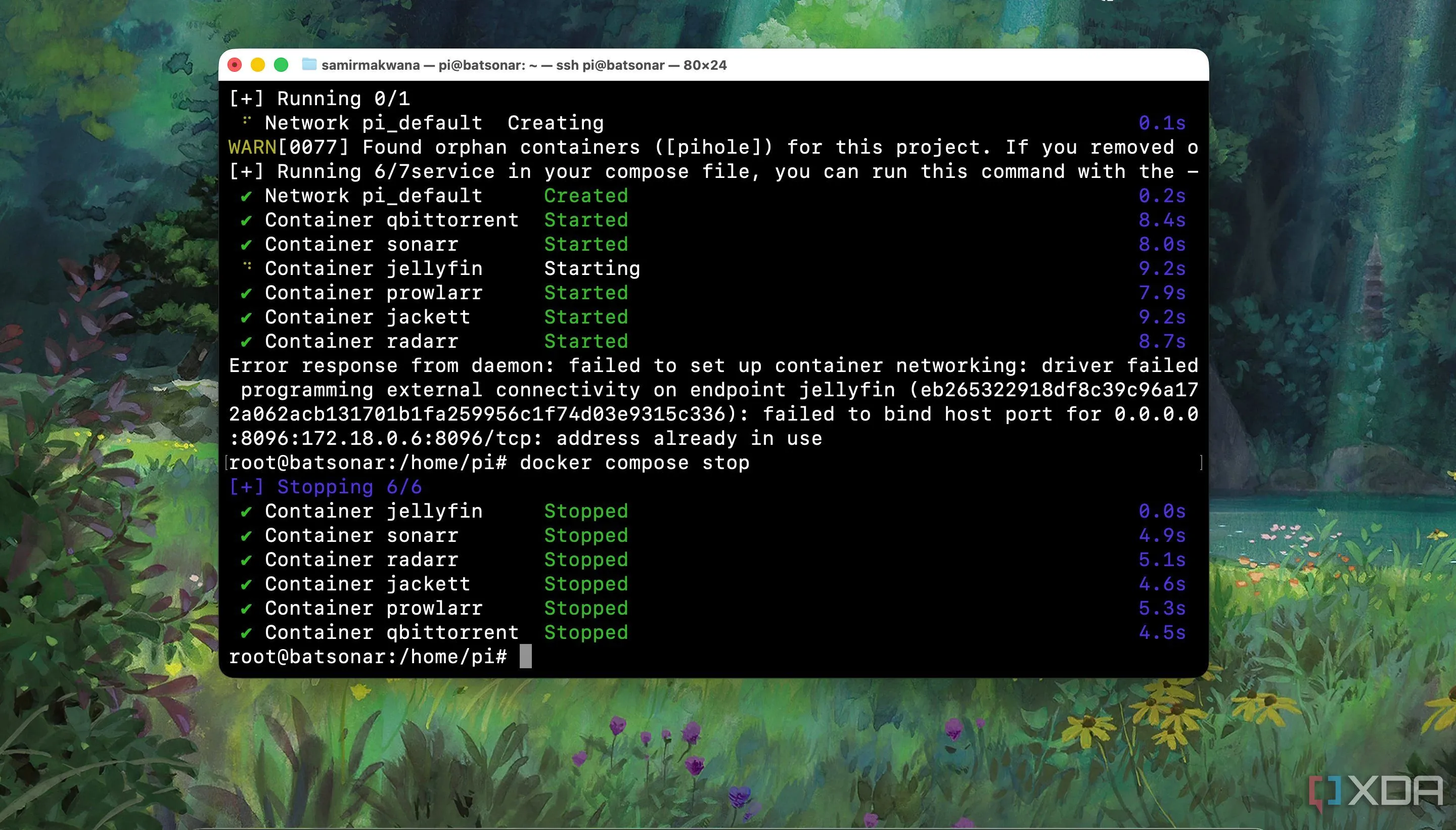 Dừng các Docker container bằng lệnh Docker Compose stop