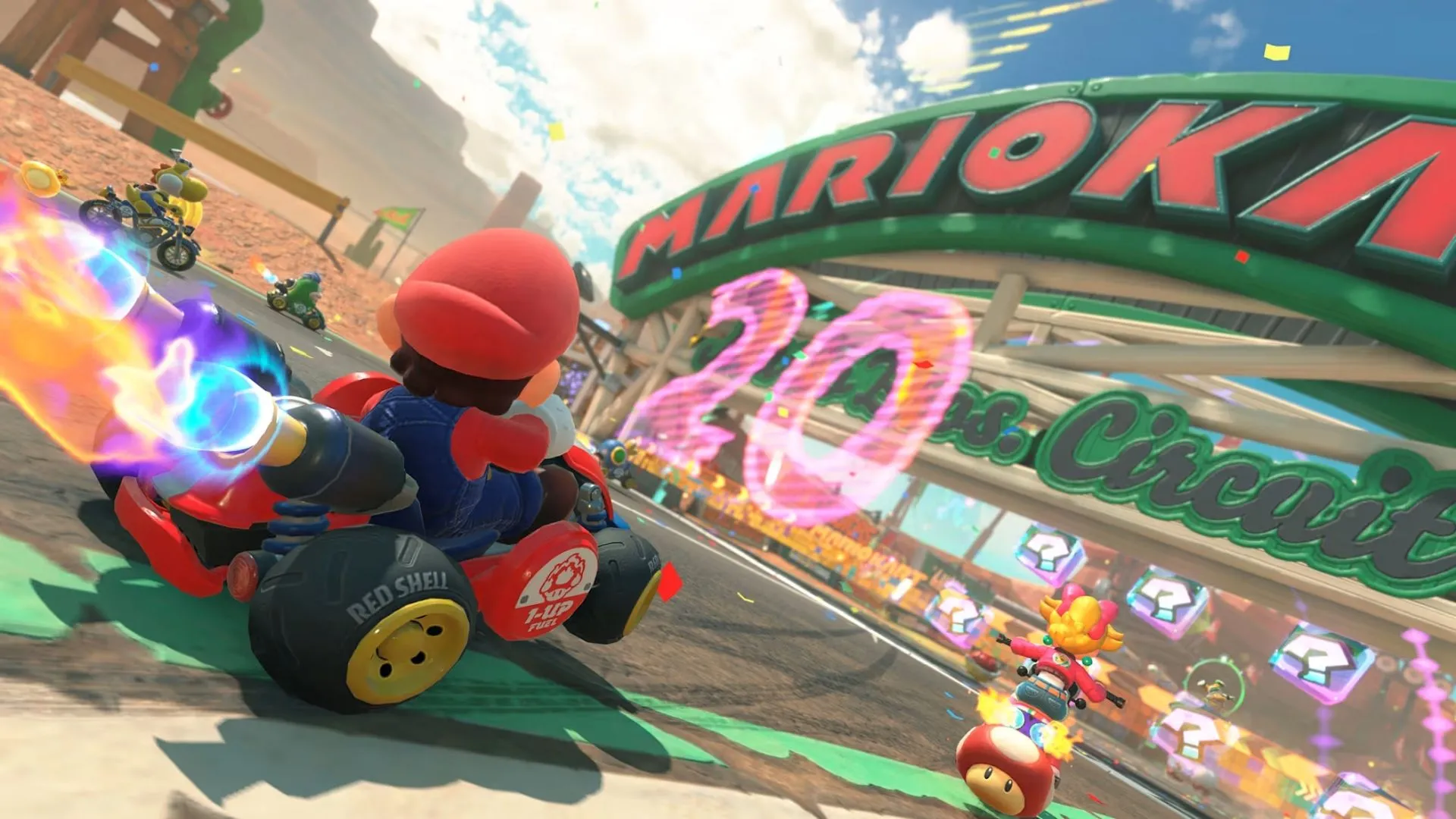 Đường đua cầu vồng Rainbow Road đầy màu sắc và thử thách trong Mario Kart World
