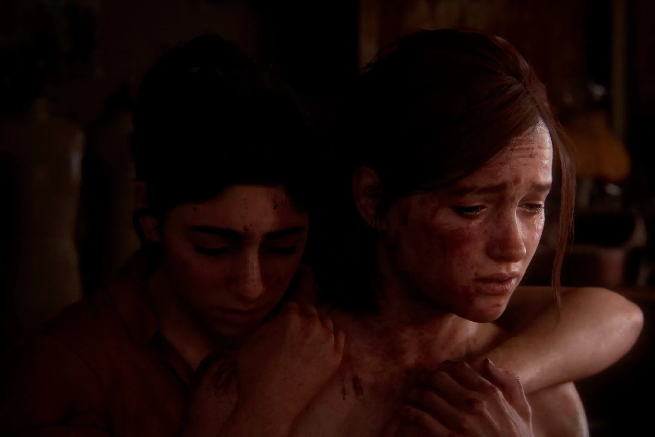 Ellie và Dina ôm nhau trong một khoảnh khắc cảm động từ The Last of Us Part II