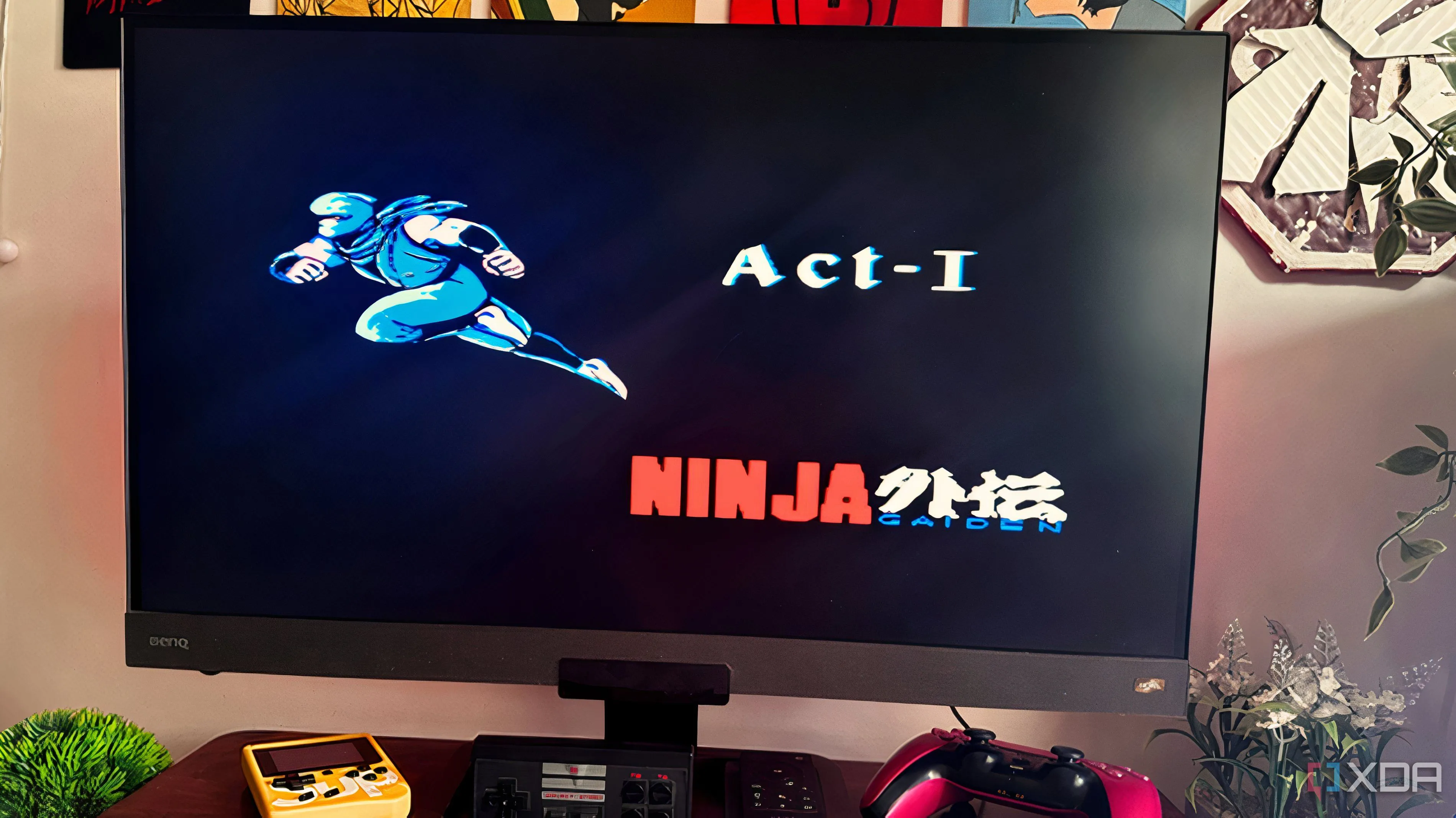 Game Ninja Gaiden 1988 trên màn hình, đại diện cho những game platformer khó nhằn