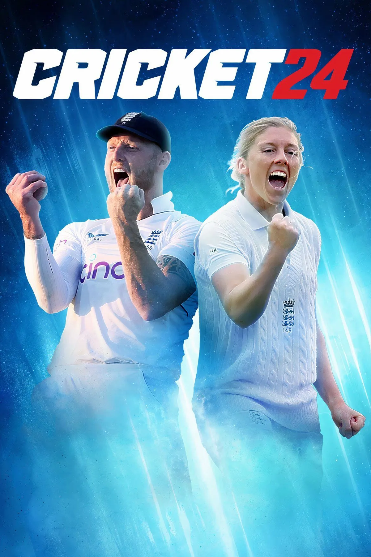 Gameplay Cricket 24 với một vận động viên cricket đang chuẩn bị thực hiện cú đánh bóng