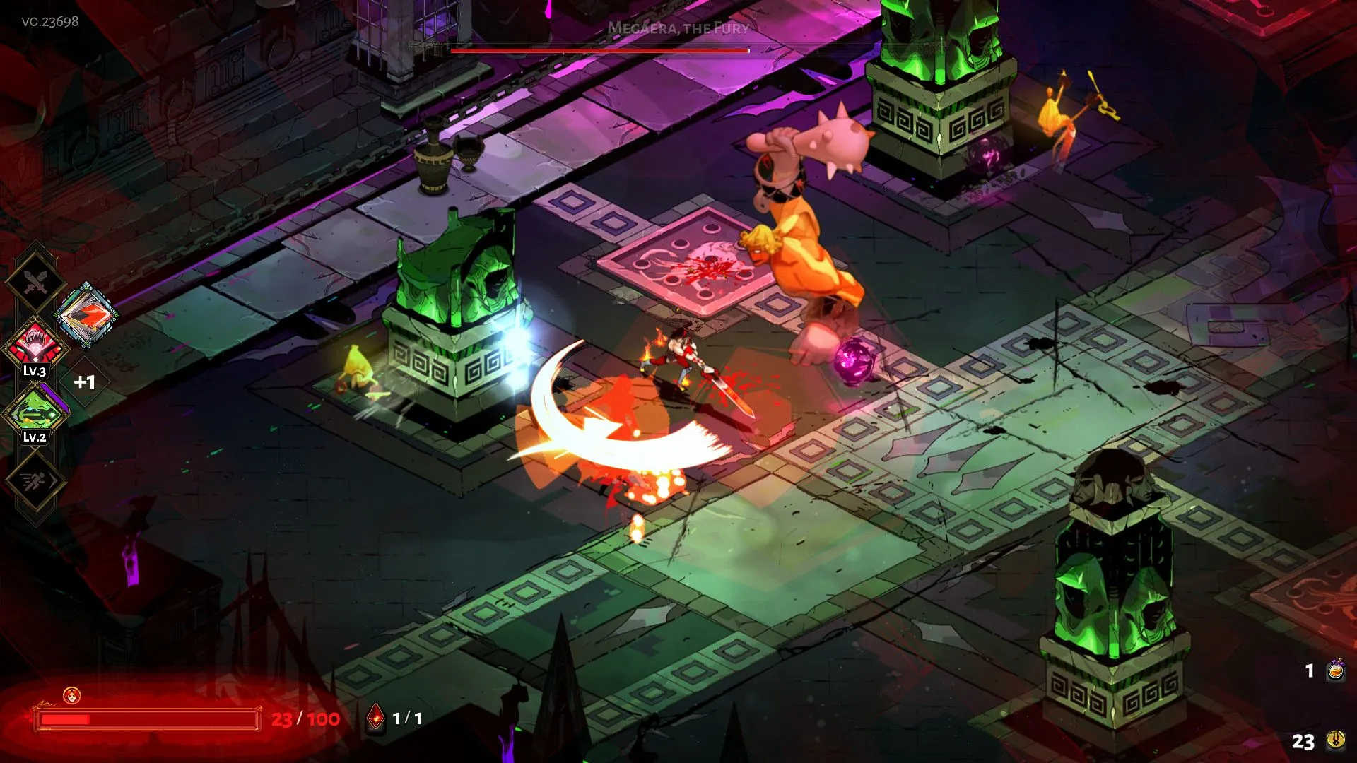 Gameplay hành động tốc độ cao trong Hades, nhân vật chính Zagreo chiến đấu