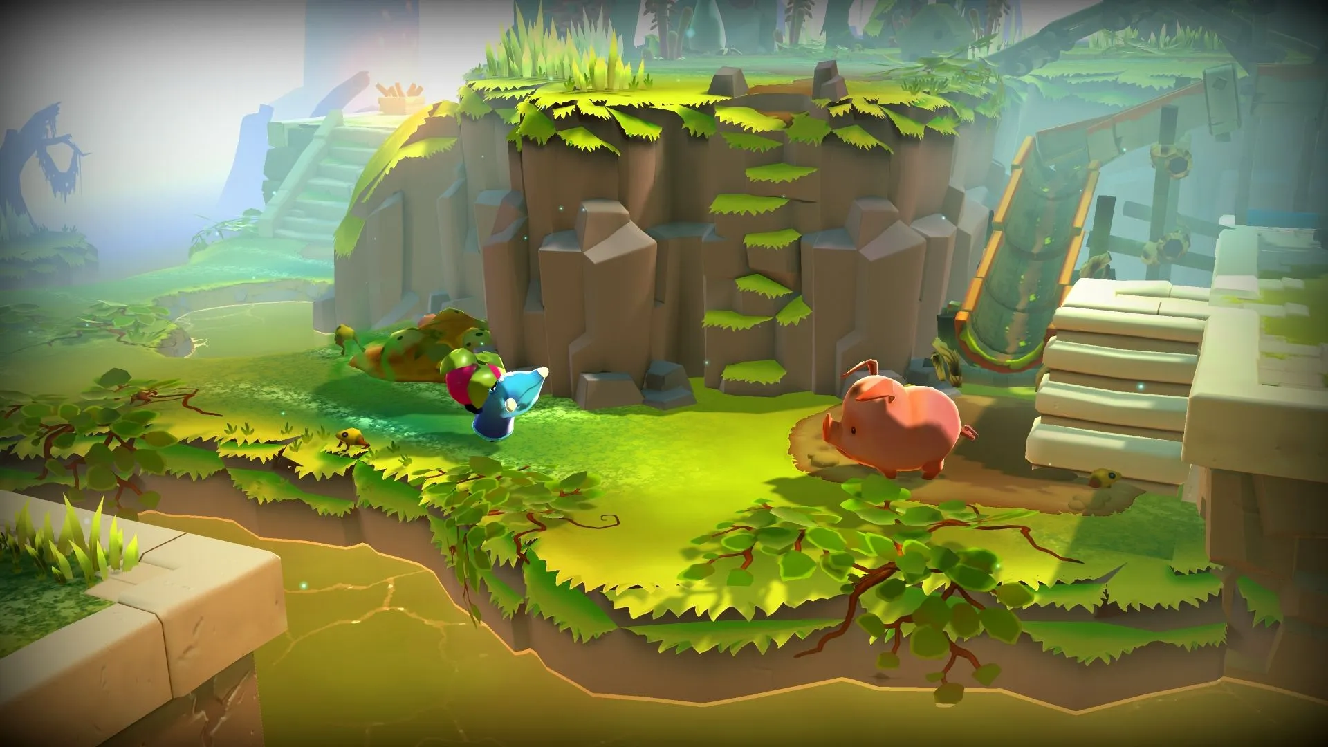 Giải đố trong game The Last Campfire với hình ảnh chú heo