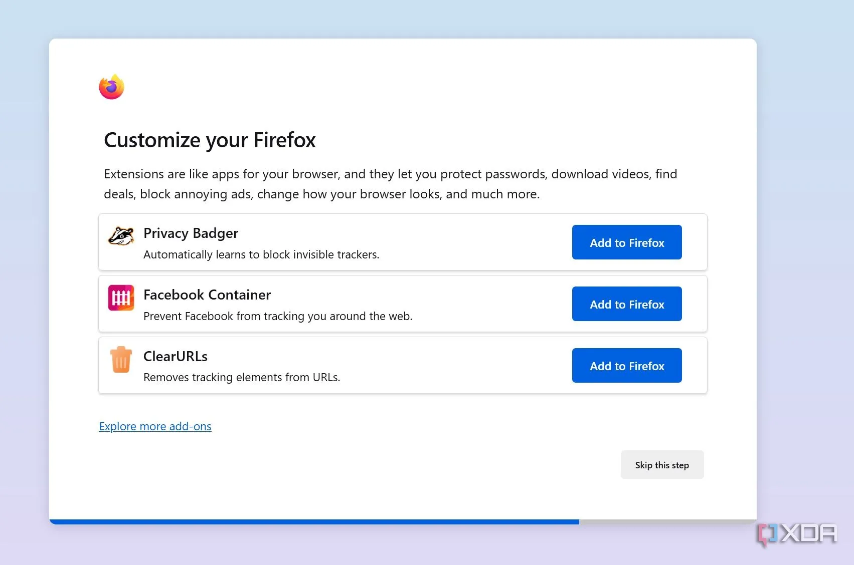 Giao diện cài đặt quyền riêng tư và bảo mật của Firefox