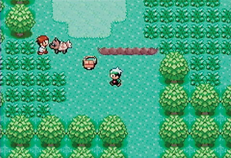 Giao diện chiến đấu Pokémon trong game Emerald, thể hiện lối chơi RPG cổ điển